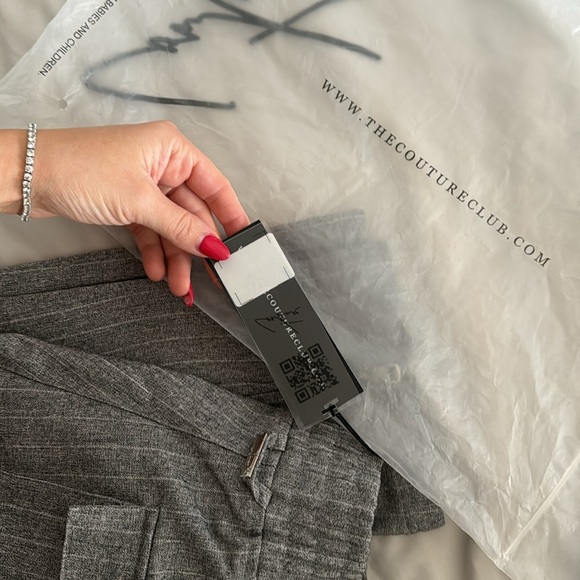 PINSTRIPE SMART ZIP HEM TAILORED TROUSER - The Couture Club - Picture 5 of 5